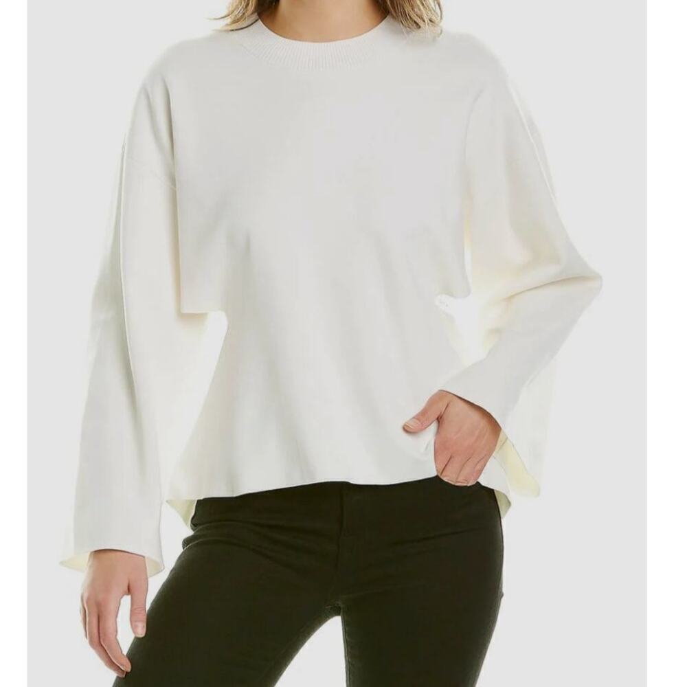 3.1 Phillip Lim Women's Ivory Cutout Crewneck Pullover Sweater Size L